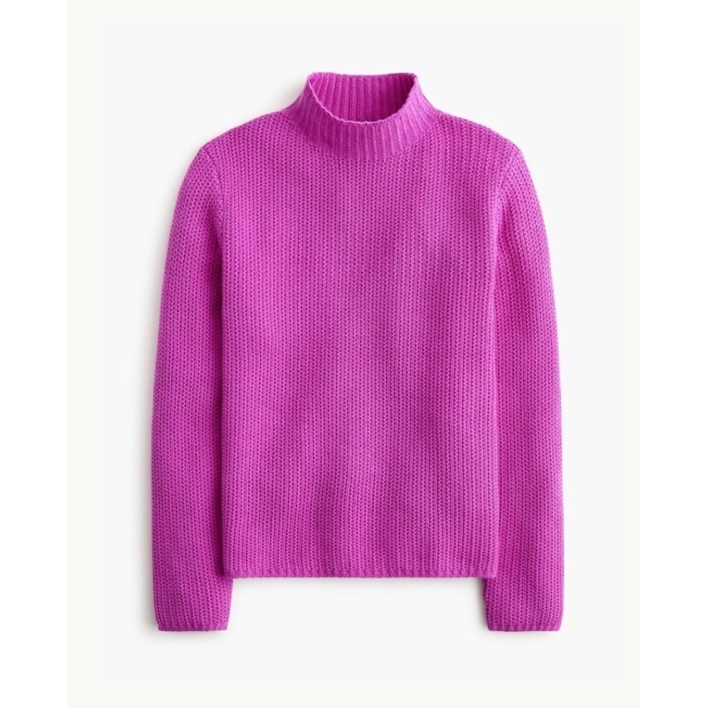 J CREW Cotton-blend mockneck sweater purple NWT size L